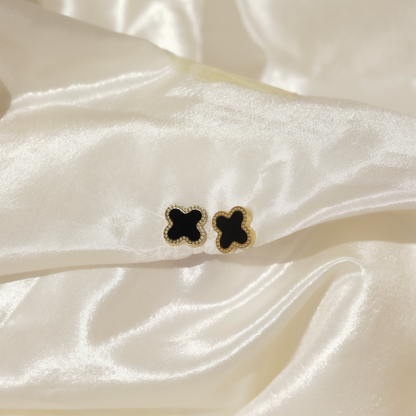Noir Clover Studs