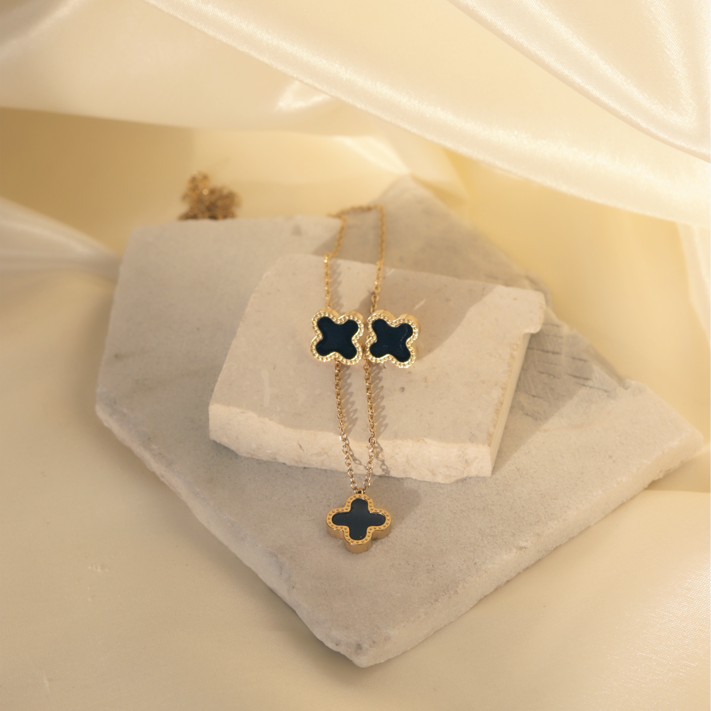 Luzura NC Black & Gold-Tone Jewelry Set