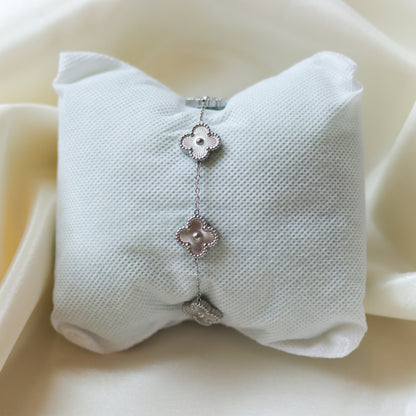 Silver Clover Charm Bracelet