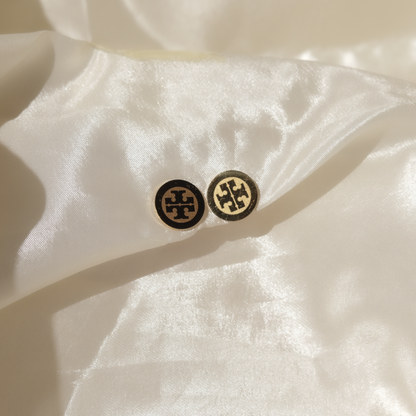 Tory Emblem Studs Earrings