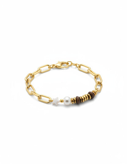 Tiger Eye Stone & freshwater Pearls  Bracelet