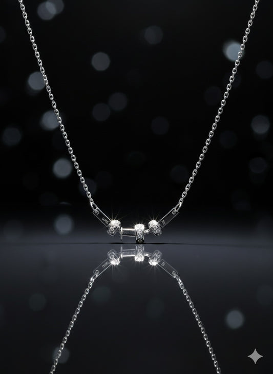 Three Stone Emerald Cut Pendant,