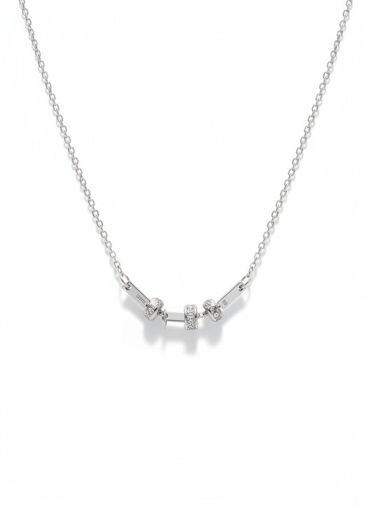 Three Stone Emerald Cut Pendant,