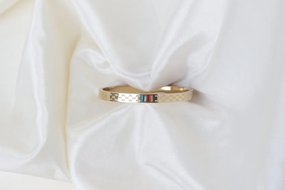 Geometric Gold Bangle