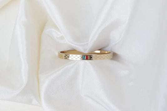 Geometric Gold Bangle