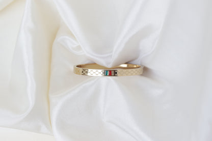 Geometric Gold Bangle